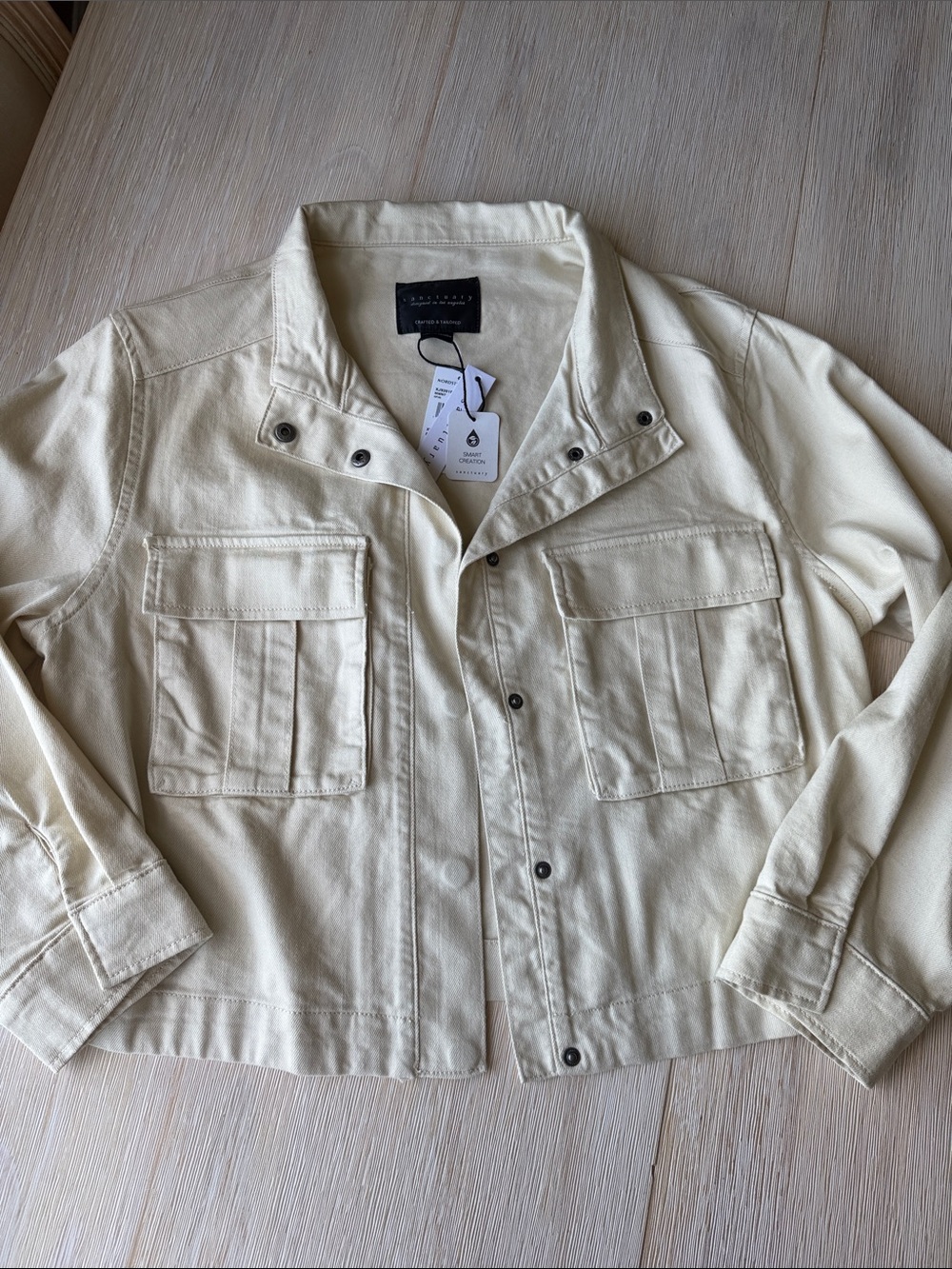 ✨Brand NEW Sanctuary Cream Military-Style Lightweight Cotton Jacket ✨